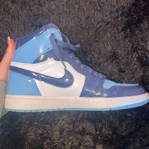 Blue Jordan 1 patent leather